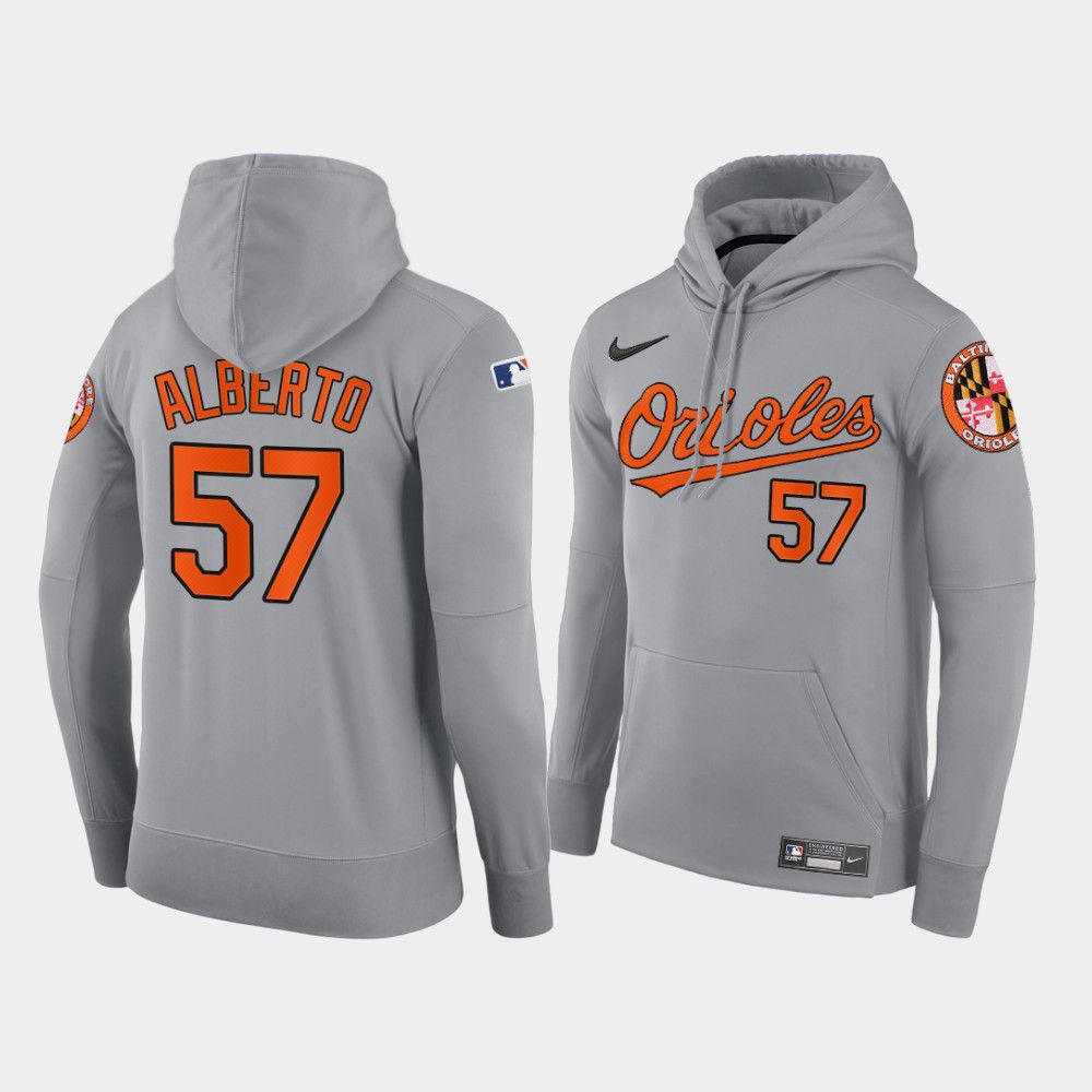 Men Baltimore Orioles #57 Alberto gray road hoodie 2021 MLB Nike Jerseys->baltimore orioles->MLB Jersey